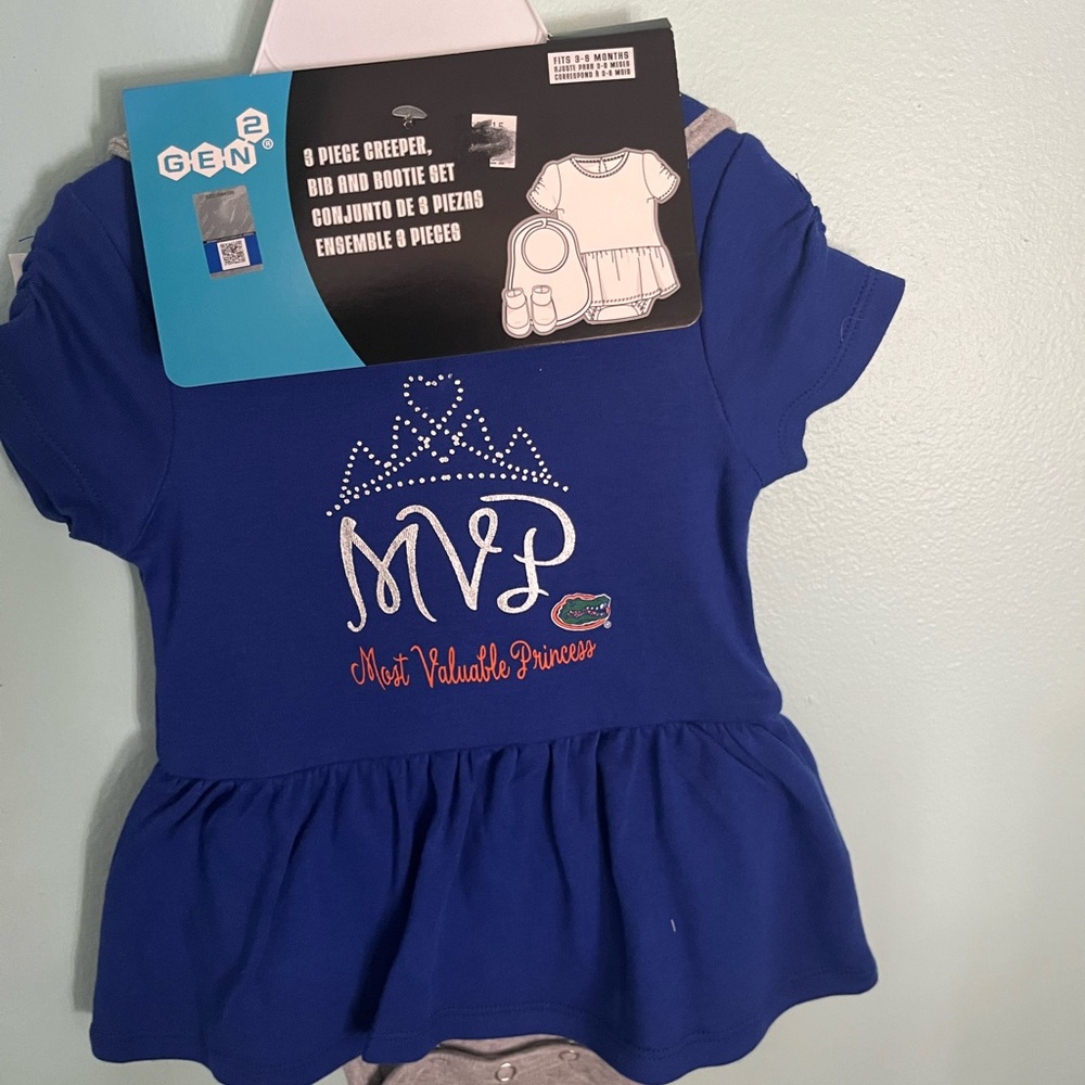 3 piece creeper bib and bootie set Florida Gators 3/6 months